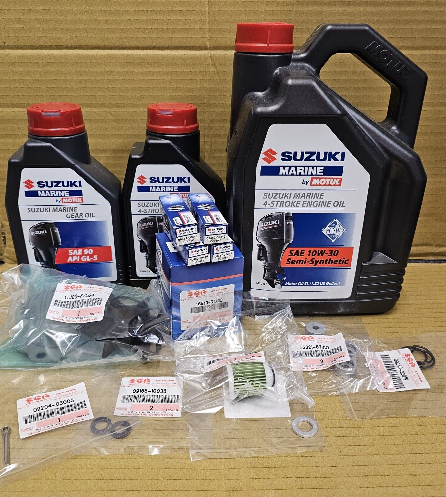 Suzuki Outboard DF100B Service Maintenance Kit 100 HP 2018 & UP 10W30 ...