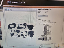 Mercury 6 hp 8 hp 9.9 hp 10 hop 15 hp 20 hp 25 hp late 2stroke Carburettor Repair Kit 1395-97611 Genuine